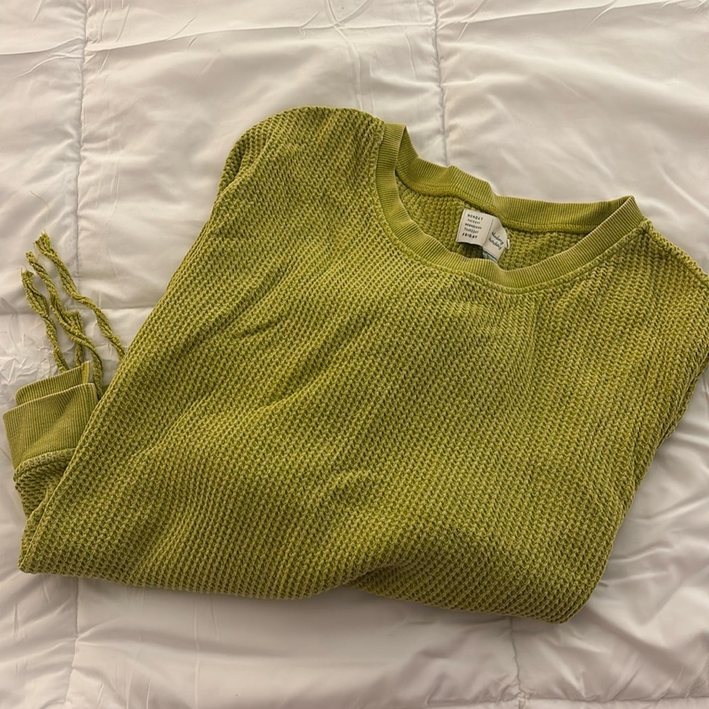 Anthropologie Waffle Pullover